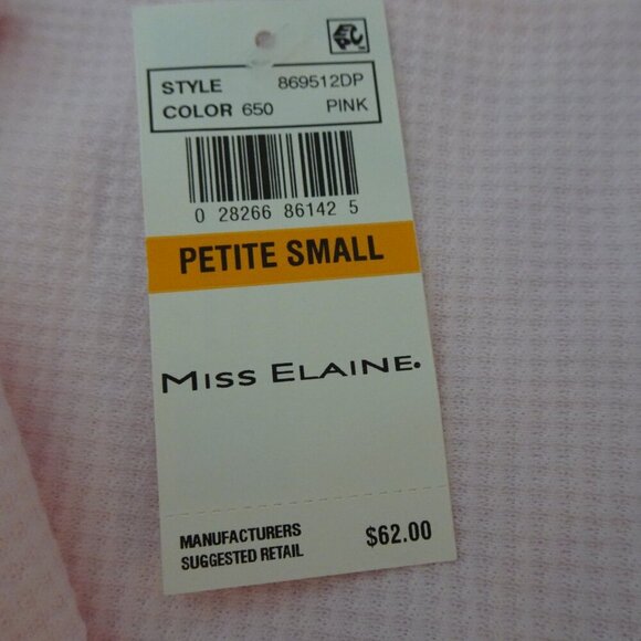 Miss Elaine Smocked Zip Robe Petite Size PS Pink House Coat Embroidered - Picture 8 of 11